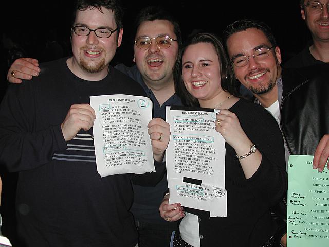 New friends and setlist.  Trivia...find the two that are now romantically linked.