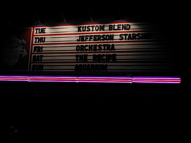 The marquee outside the theater